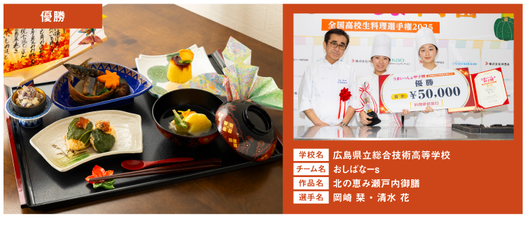 広島県立総合技術高等学校　チーム名：おしばなーｓ　作品名：北の恵み瀬戸内御膳