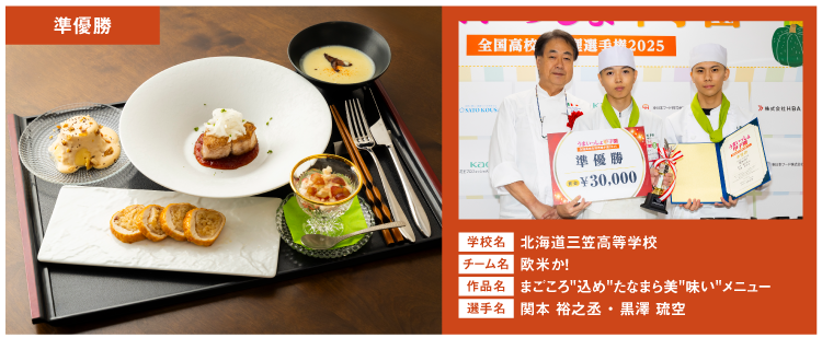 北海道三笠高等学校　チーム名：欧米か！　作品名：まごころ込めたなまら美味いメニュー