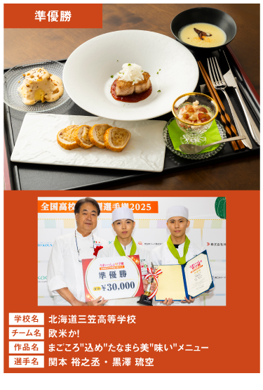 北海道三笠高等学校　チーム名：欧米か！　作品名：まごころ込めたなまら美味いメニュー